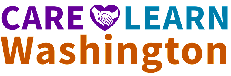 CareLearn Washington logo with held hands inside of heart.